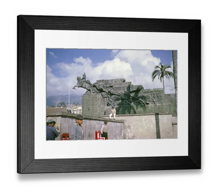Framed Print : Simon Bolivar Monument Parque La Alameda, La Alameda Park, Quito, Ecuador, South America 1962, South America
