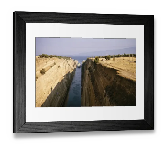 Framed Print : A ship sailing through the Corinth Canal, Greece, 1964, Europe