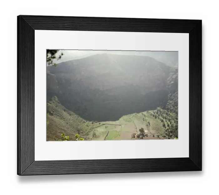 Framed Print : Cultivation of fields in the crater of a volcano, Las Palmas, Canary Islands, Spain 1978