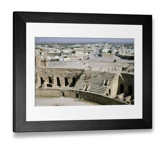 Framed Print : Roman amphitheatre of El Jem or Djem, UNESCO World Heritage Site, Tunisia, North Africa, 1986, Africa