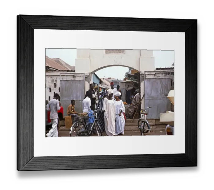 Framed Print : People at the entrance gate to the Royal Albert Market, Banjul, Gambia, Africa, 1978, Africa Framed Print : People at the entrance gate to the Royal Albert Market, Banjul, Gambia, Africa, 1978, Africa