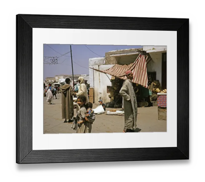 Framed Print : People on the street in Moulay Idriss Zerhoun, Morocco, North Africa, 1971, Africa
