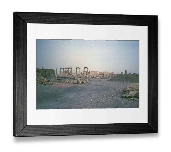 Framed Print : Way to the theatre, Palmyra, Syria, May 1987, vintage, retro, old, historical, Asia