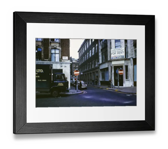 Framed Print : Number 1 Upper James Street, Golden Square, London, England UK, 1977 entire building for rent now occupied by Bauer Media