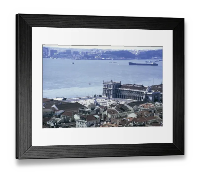 Framed Print : View of historic buildings and the Tagus River, Commerce Square, Praca do Comercio, Terreiro do Paco, Lisbon, Portugal, 1975, Europe Framed Print : View of historic buildings and the Tagus River, Commerce Square, Praca do Comercio, Terreiro do Paco, Lisbon, Portugal, 1975, Europe