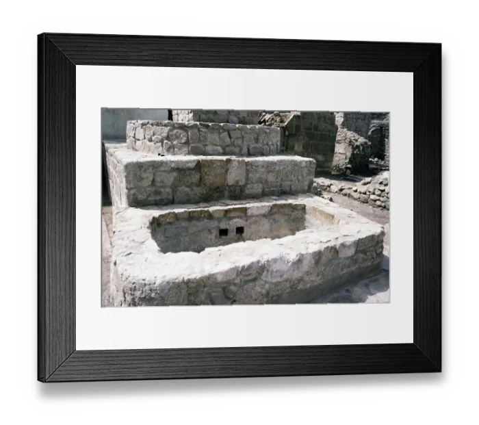 Framed Print : Stone trough in the castle of Aqaba, Mamluk Castle, Aqaba, Jordan, Crusader fortress in 1998, Asia
