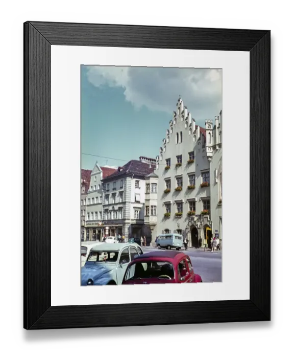 Framed Print : Historic buildings in the city of Landshut, Bavaria, Germany in 1970 Framed Print : Historic buildings in the city of Landshut, Bavaria, Germany in 1970