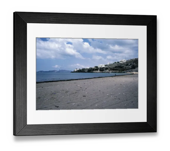 Framed Print : City of Aden, Yemen, 1998 Polluted beach at Elephant Bay, Asia
