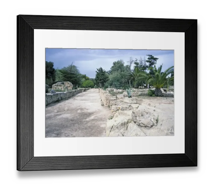 Framed Print : Roman ruins on the main street in Carthage, Tunis, Tunisia, 1998, Africa Framed Print : Roman ruins on the main street in Carthage, Tunis, Tunisia, 1998, Africa