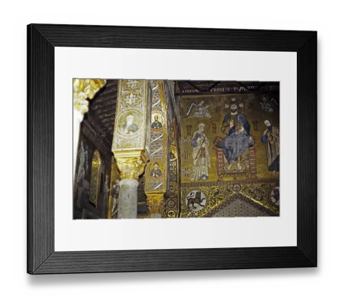 Framed Print : Byzantine wall paintings, The Palatine Chapel in the Norman Palace, Palermo, Sicily, Italy, 1999, Europe