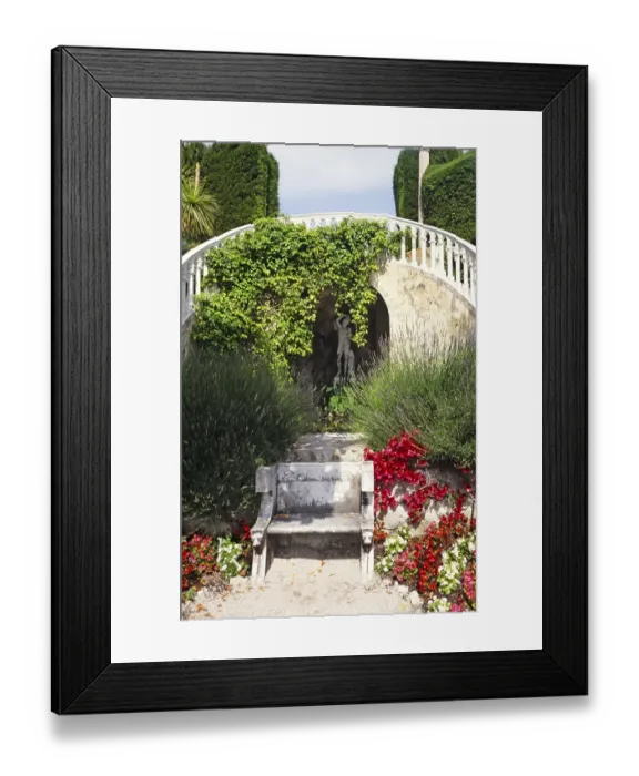 Framed Print : A visit to Villa Ephrussi de Rothschild, villa Ile-de-France, Saint-Jean-Cap-Ferrat, French Riviera, France in 1999