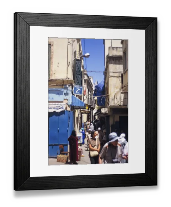 Framed Print : Lively alleyway in the old town of Tangier, Morocco, North Africa 1999, Africa