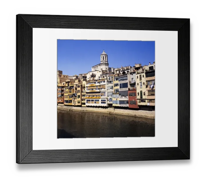 Framed Print : Historic buildings by the River Onyar, Girona, Catalonia, Spain, Europe Framed Print : Historic buildings by the River Onyar, Girona, Catalonia, Spain, Europe