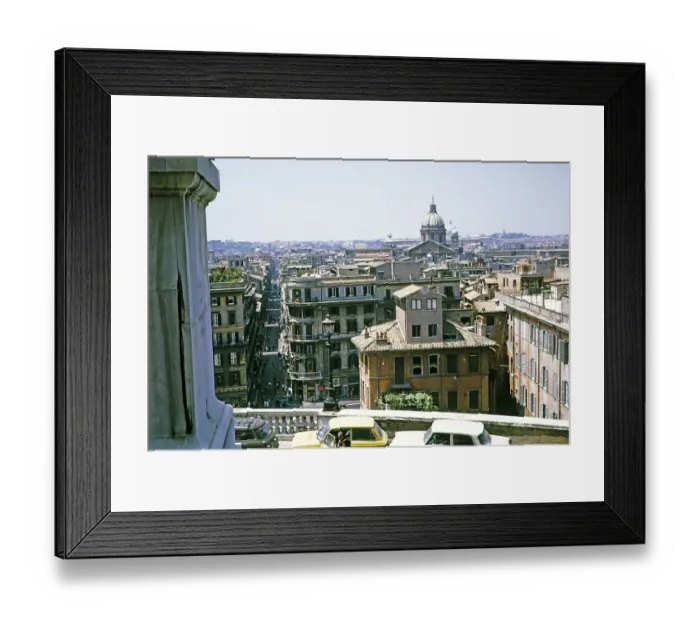 Framed Print : View over the city from the Spanish Steps, Rome, Italy, 1974, Europe