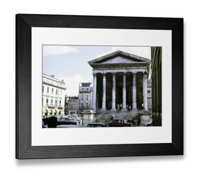 Framed Print : Maison Carree is an ancient Roman temple in Nimes, Nimes, Provence, France 1972