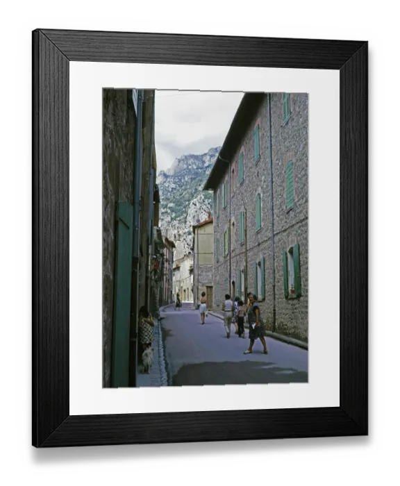 Framed Print : Narrow street in the village of Villefranche de Conflent, Pyrenees, France 1973
