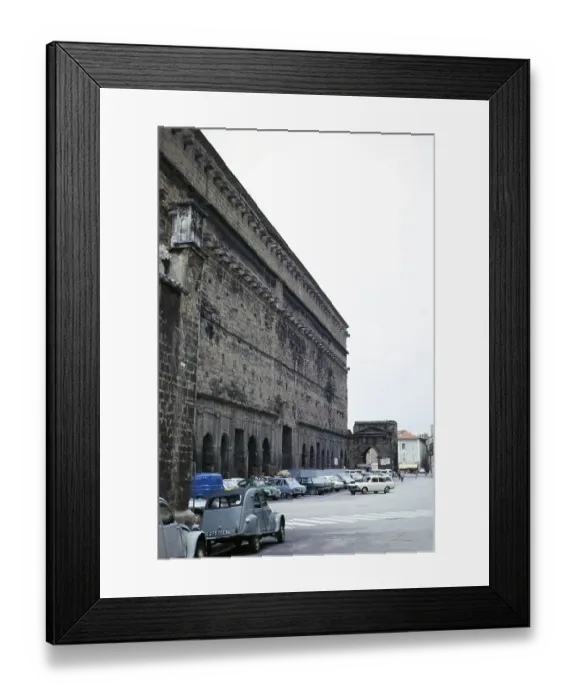 Framed Print : Street in front of the Roman amphitheatre of the city of Orange, France 1973