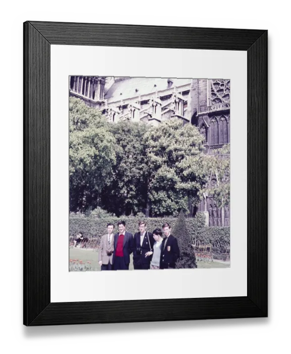 Framed Print : Group of senior secondary schoolboys on educational trip at Notre Dame, Paris, France, c 1960, Europe Framed Print : Group of senior secondary schoolboys on educational trip at Notre Dame, Paris, France, c 1960, Europe
