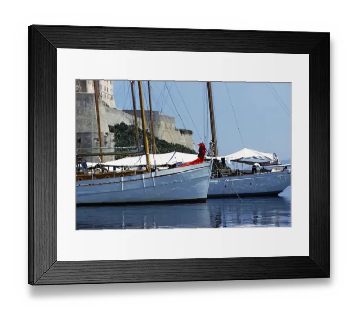 Framed Print : Yachten im Hafen von Calvi, Korsika, Frankreich, Ende der 1950er Jahre