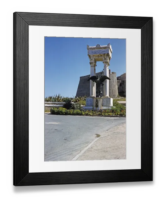 Framed Print : Denkmal fuer den Ersten Weltkrieg in Calvi, Korsika, Frankreich, Ende der 1950er Jahre