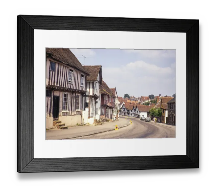 Framed Print : Historische mittelalterliche Gebaeude, Church Street, Lavenham, Suffolk, England, UK, Juli 1972