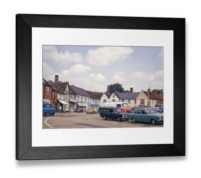 Framed Print : Historische mittelalterliche Gebaeude, Market Place, Lavenham, Suffolk, England, UK, Juli 1972