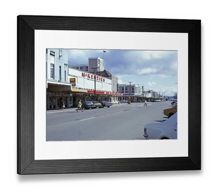Framed Print : McKenzie's department stores and supermarket, Tutanekai Street, Rotorua, New Zealand 1974