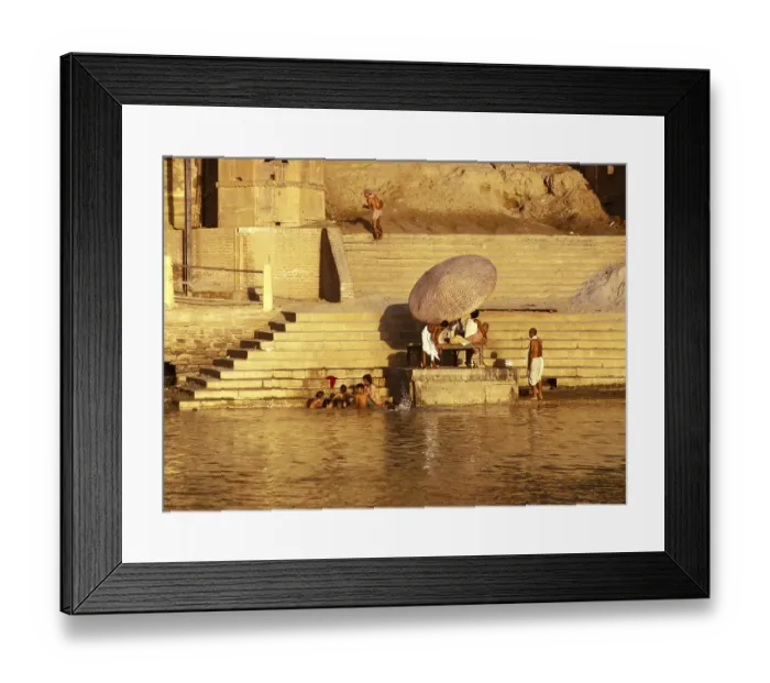 Framed Print : Hindus bathing in the holy river Ganges in Varanasi, India, 1974, Asia Framed Print : Hindus bathing in the holy river Ganges in Varanasi, India, 1974, Asia