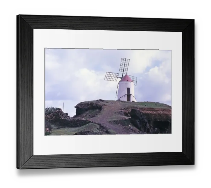 Framed Print : Traditional windmill in Guatiza, Lanzarote, Canary Islands, Spain, 1979, Europe Framed Print : Traditional windmill in Guatiza, Lanzarote, Canary Islands, Spain, 1979, Europe