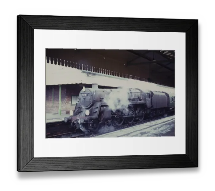 Framed Print : Salisbury railway station, BR standard class steam engine King Pellinore, Wiltshire, England, UK 1960s