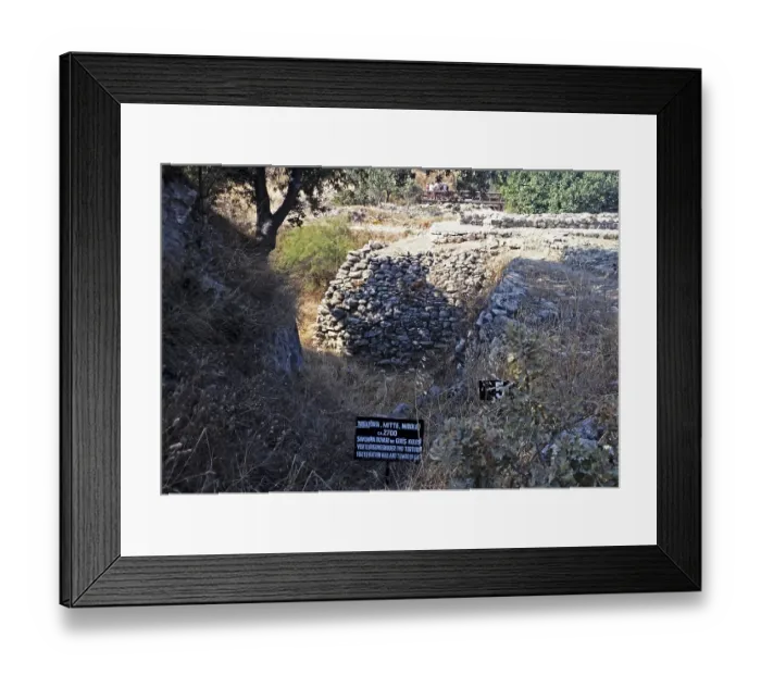 Framed Print : Archaeological site of the ancient city of Troy, Turkey 1997 excavated section of the fortification wall, gate tower
