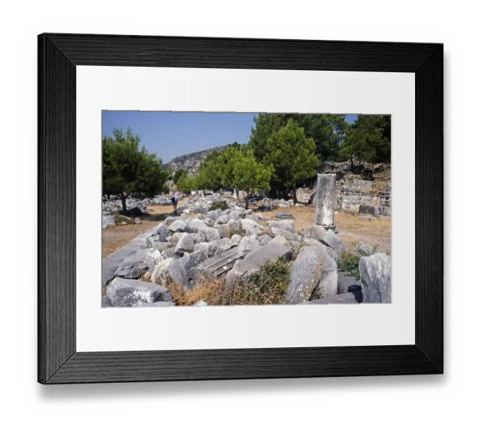 Framed Print : Archaeological excavation site Ruins of the ancient Greek city of Priene, Turkey, 1997 Agora and colonnade, Asia Framed Print : Archaeological excavation site Ruins of the ancient Greek city of Priene, Turkey, 1997 Agora and colonnade, Asia