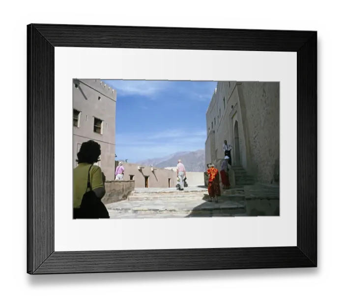 Framed Print : Historical fortress Nakhal Fort in the Al Batinah region, Oman, Arabian Peninsula, Swann Hellenic tour group, 1998, Asia