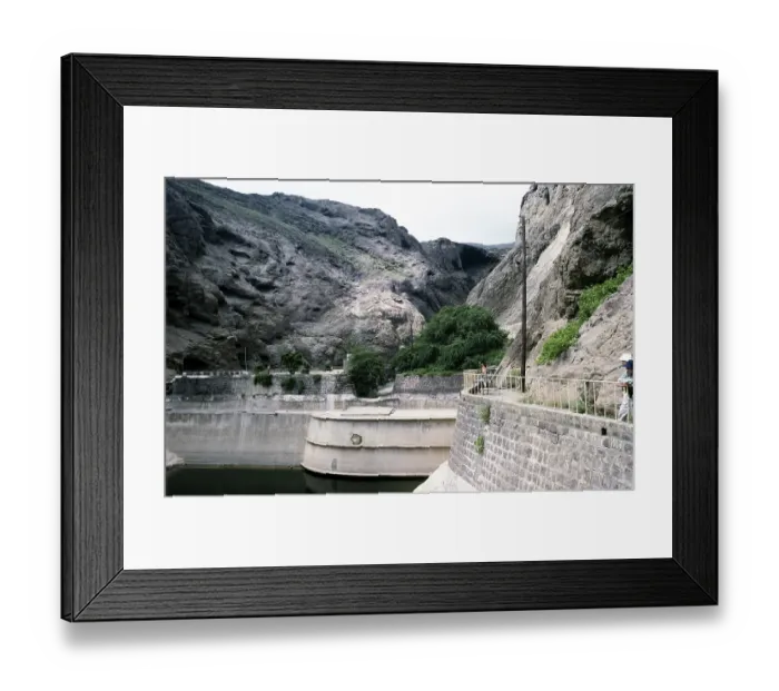 Framed Print : Water tanks of Alsahareej city of Aden, Yemen, 1998 Historic dams used for water collection and storage Tawila cisterns or the Tawila Tanks, Asia