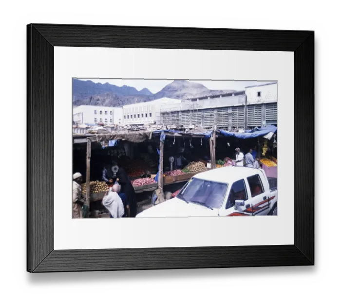 Framed Print : City of Aden, Yemen, 1998 Fruit and vegetable market, Asia