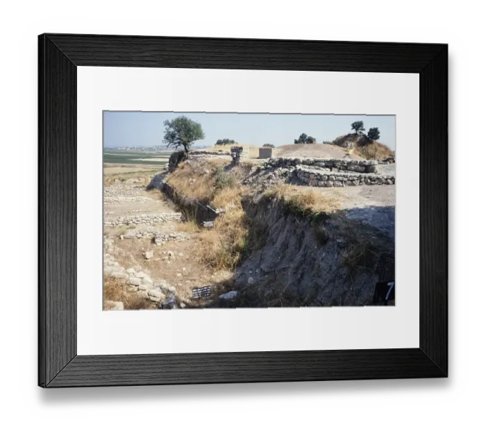 Framed Print : Archaeological excavation site of the ancient city of Troy, Turkey Trench excavated by Heinrich Schliemann in 1997