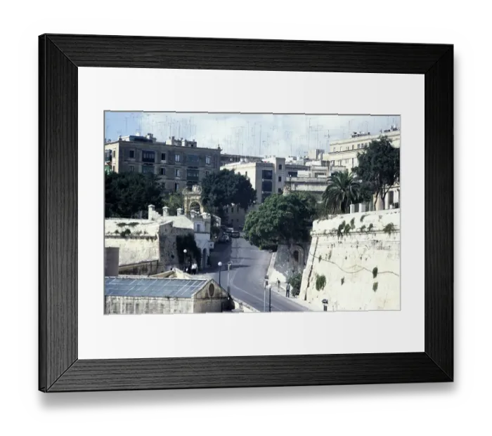 Framed Print : Historic city centre of Valletta, Malta, seen from the ship, 1998, Europe Framed Print : Historic city centre of Valletta, Malta, seen from the ship, 1998, Europe