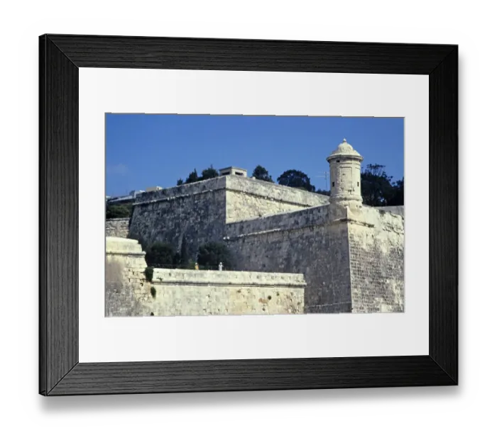 Framed Print : Historic city centre of Valletta, Malta, seen from the ship, 1998, Europe