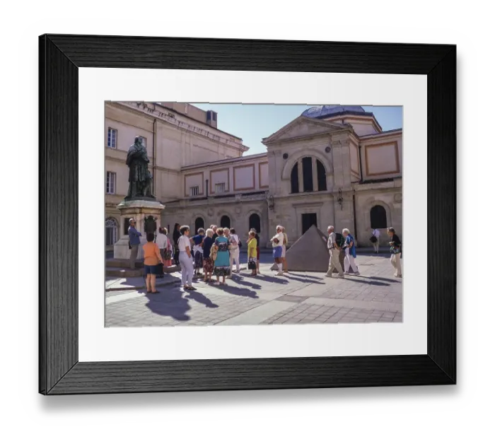 Framed Print : Swan Hellenic tour group visiting the Foch Museum, Palais Fesch, Ajaccio, Corsica, France, 1998, Europe