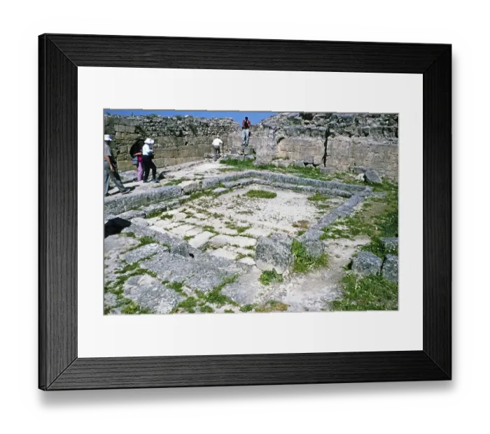 Framed Print : Prehistoric archaeological site in Ugarit, Syria, 1998 Diplomatic hall with pool, Asia