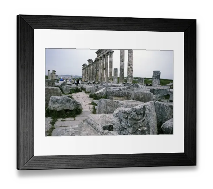 Framed Print : Ruins of Roman buildings at the archaeological site of Apamea, Syria, 1998, Asia