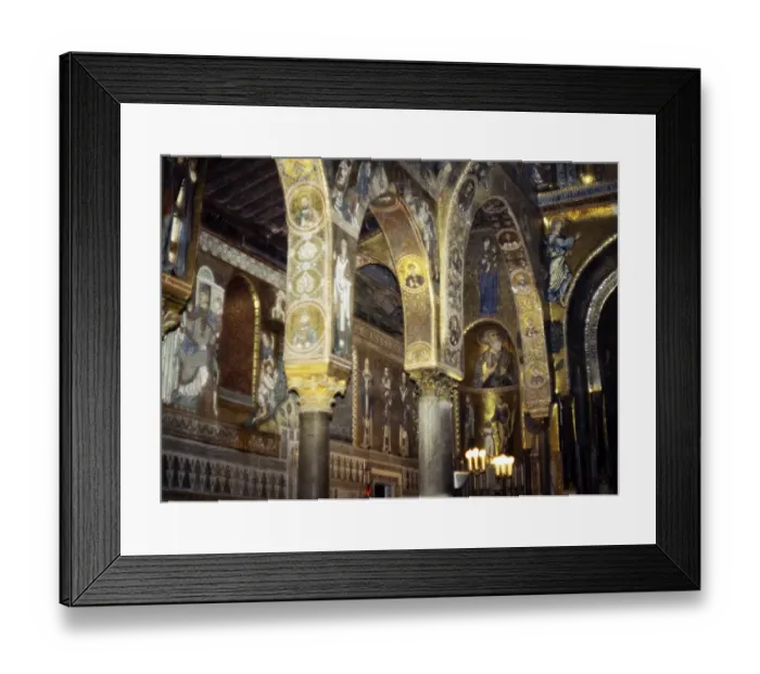 Framed Print : Byzantine wall paintings in the Sanctuary of San Giovanni, San Giovanni degli Eremiti, Palermo, Sicily, Italy, 1999, Europe