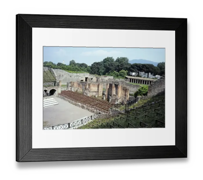 Framed Print : Stage of the amphitheatre in the archaeological site of Roman Pompeii, Italy 1999 Framed Print : Stage of the amphitheatre in the archaeological site of Roman Pompeii, Italy 1999