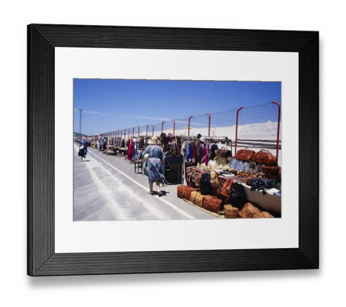 Framed Print : A row of souvenir stalls on the way to the cruise terminal, Tangier, Morocco, North Africa 1999, Africa Framed Print : A row of souvenir stalls on the way to the cruise terminal, Tangier, Morocco, North Africa 1999, Africa