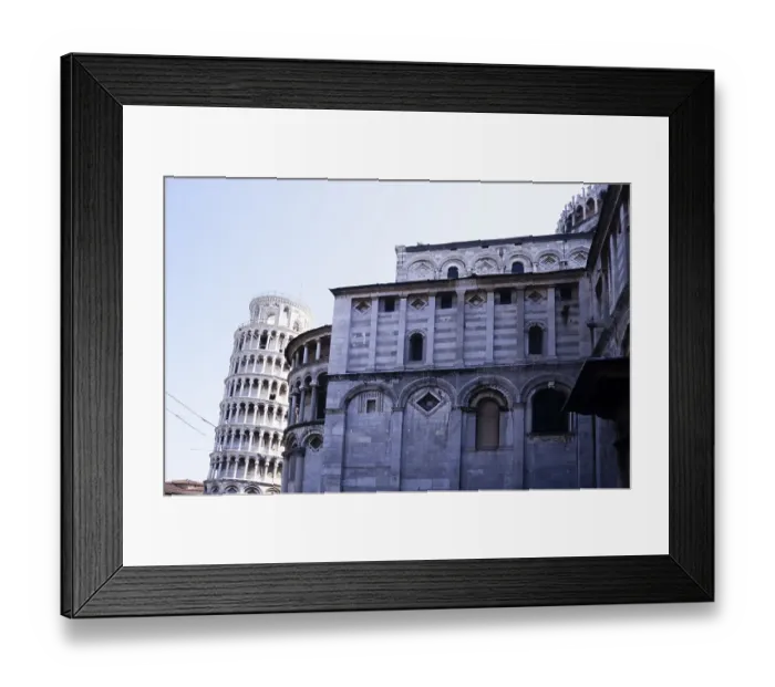 Framed Print : Cathedral and Leaning Tower of Pisa, Italy, in 1999, Europe