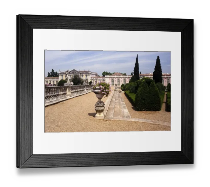 Framed Print : Gardens in the National Palace of Queluz, Sintra, near Lisbon, Portugal, Europe