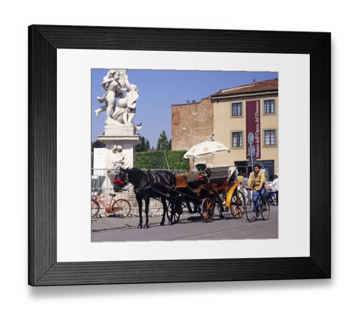 Framed Print : Horse and carriage in front of the Museo dell Opera de Duomo, Pisa, Italy 1999 Framed Print : Horse and carriage in front of the Museo dell Opera de Duomo, Pisa, Italy 1999