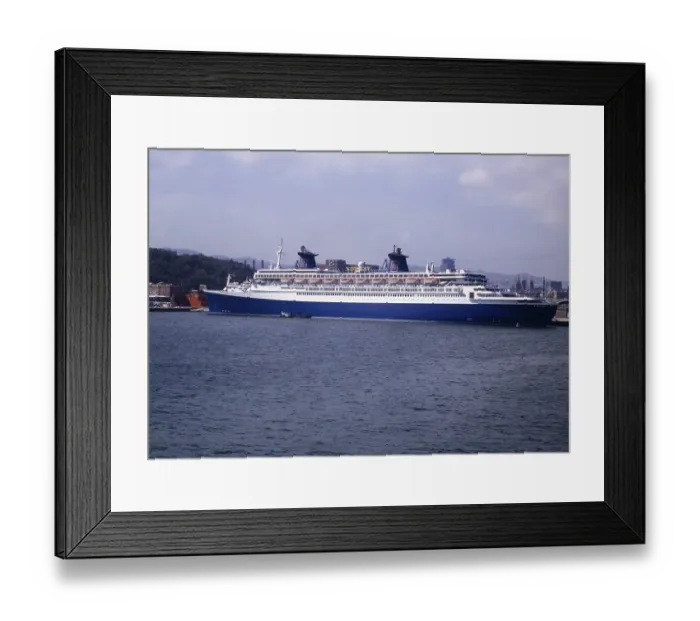Framed Print : Originally the SS France built in 1962, cruise ship SS Norway, pictured 1999 in Barcelona, Spain, scrapped 2008, Europe Framed Print : Originally the SS France built in 1962, cruise ship SS Norway, pictured 1999 in Barcelona, Spain, scrapped 2008, Europe