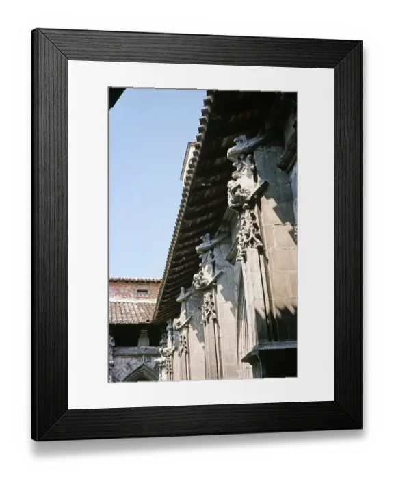 Framed Print : Medieval cloister of Saint Etienne Cathedral in Cahors, Lot department, south-west France 1976