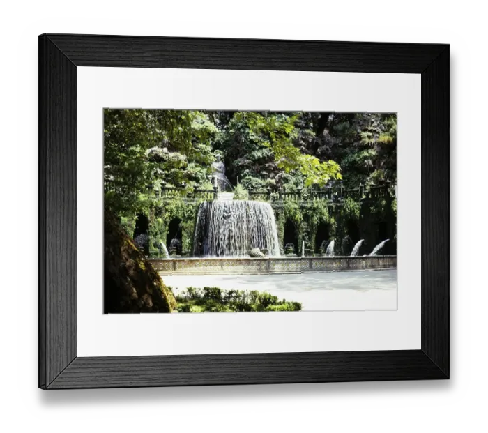 Framed Print : Fountains at Villa D'Este, 16th century villa in Tivoli, Rome, Italy 1974